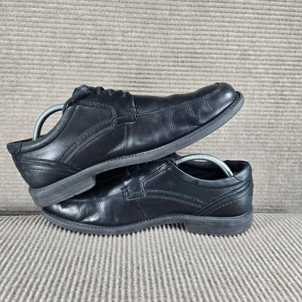 Rockport Mens 10.5 Black Leather Bicycle Toe Lace Up Oxford A13013‎ Dress Shoes